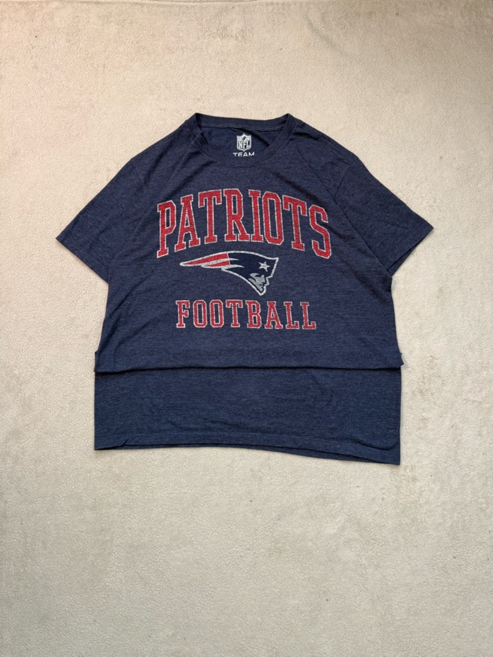 NFL Patriots Navy & Red Mens Football Graphic Tee